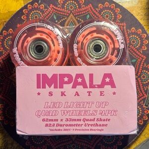 Impala Pink LED Light Up Quad Wheels 4-Pack
